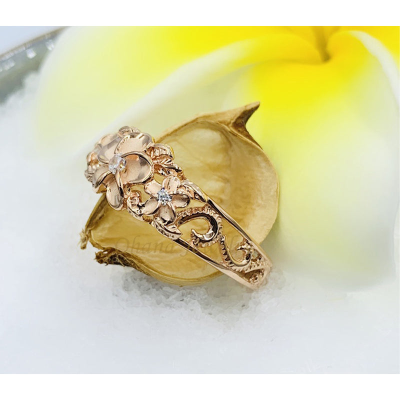 Real 24K Yellow Gold Ring For Women 3D Hard Gold Big Flower Gold Ring US  5-9 | eBay